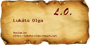 Lukáts Olga névjegykártya